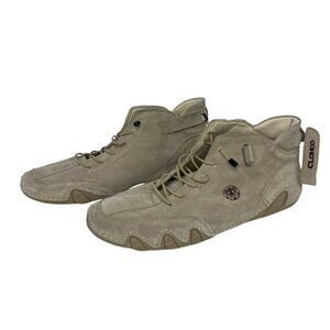 Clohoo Men’s Beige Suede Leather Lace Up Ankle Chukka Boots Size 2.5 (US 8.5)